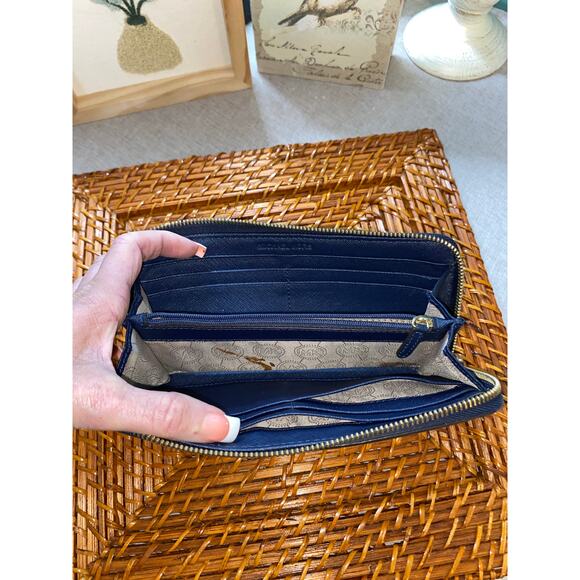 Michael Kors Large Blue Wallet with Flaws & Stains - Picture 5 of 7